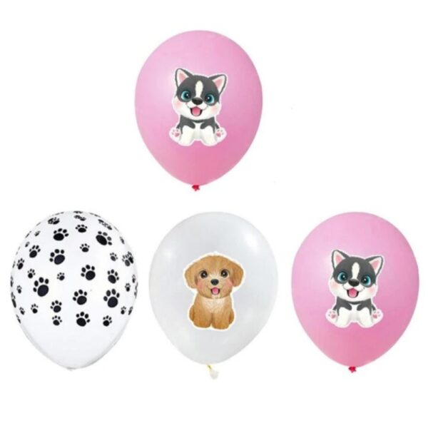 Cute Dog Themed Latex Balloons 18 Piece