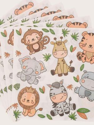 Cute Safari Cartoon Animals Paper Napkins 20 Piece