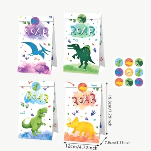 Dinosaur Party Favor Bags 12 Piece