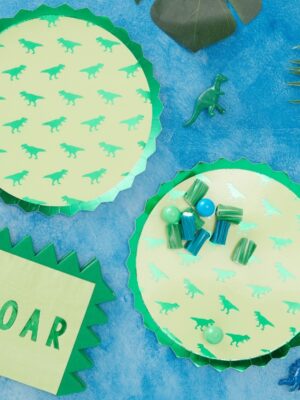 Dinosuar Foil Print Paper Plates 8 Piece