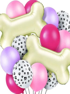 Dog Balloon Set 42 Piece. 40 Latex and 2 Bone Shaped Balloons