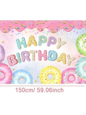 Donut Happy Birthday Party Backdrop
