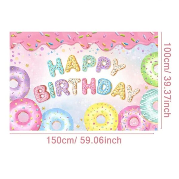 Donut Happy Birthday Party Backdrop