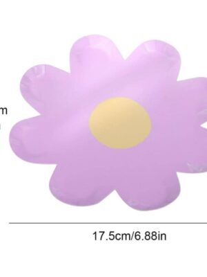 Lilac Flower Shaped Paper Plate 10 Piece