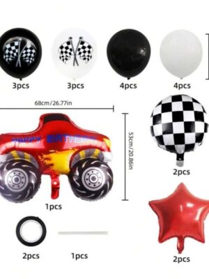 Monster Racing Car Balloon Set