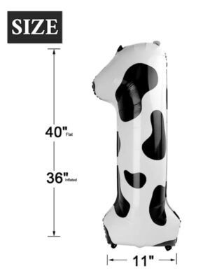 Number One Foil Balloon Cow Skin Print