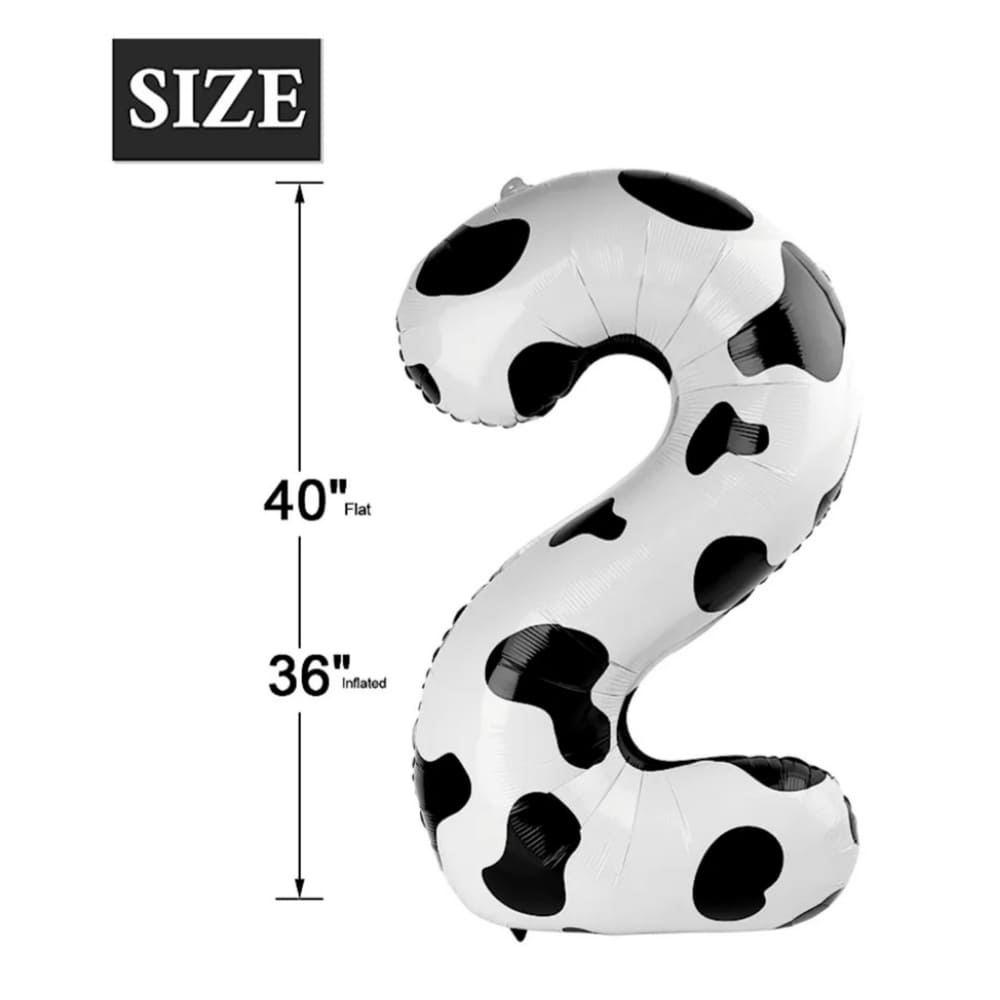 Cow Print Number Two Shaped Foil Balloon 1 Number Two Shaped Foil Balloon Cow skin Print