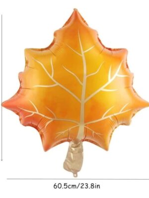 Orange Maple Leaf Shaped Foil Balloon