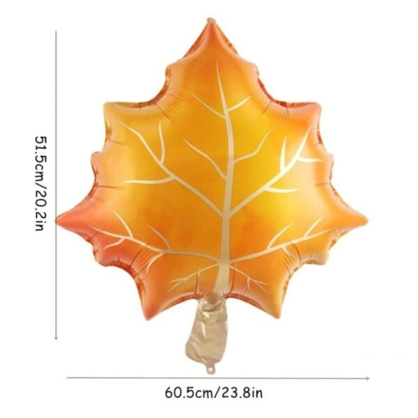 Orange Maple Leaf Shaped Foil Balloon