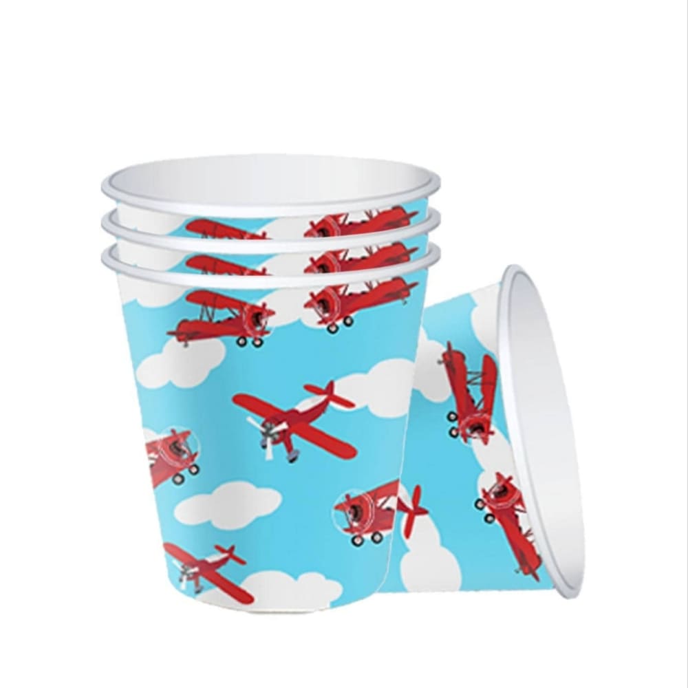 Vintage Airplane Party Paper Cups-8 Piece 1 Plane Party Cups 8 Piece