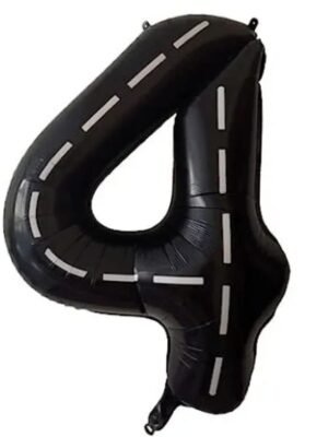 Racing Car Number Shaped Foil Balloon Number four
