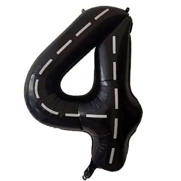 Racing Car Number Shaped Foil Balloon Number four
