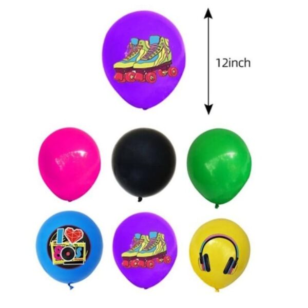 Retro Themed Latex Balloons 18 Piece