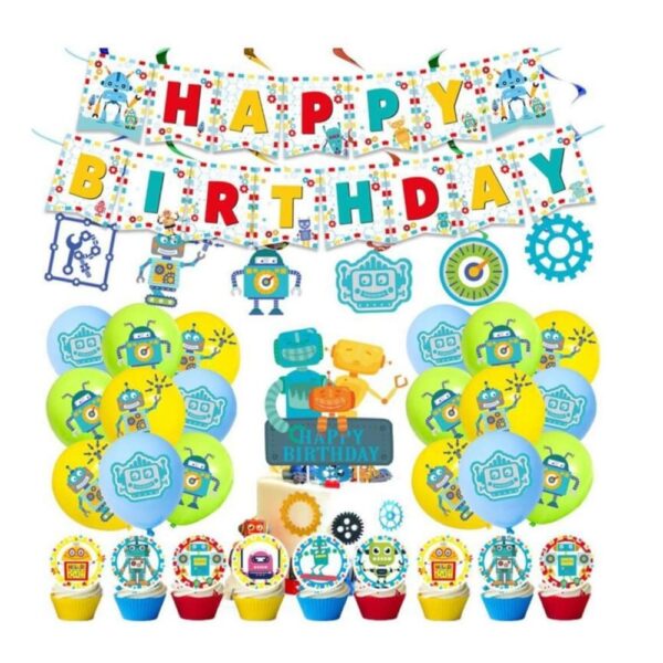 Robot Party Decoration Set