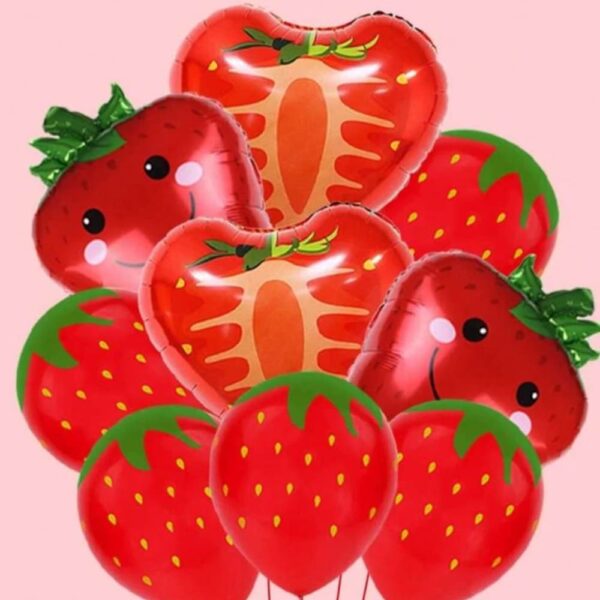 Strawberry Balloon Set 9 Piece
