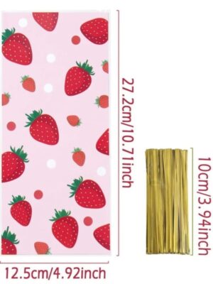 Strawberry Celophane Favor Bags 10 Piece