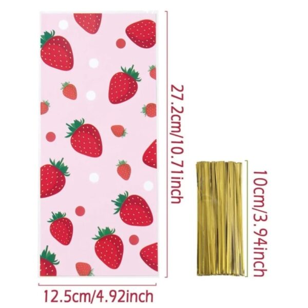 Strawberry Celophane Favor Bags 10 Piece