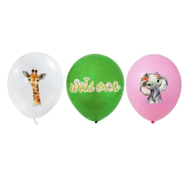 Wild One Birthday Girl Latex Balloons