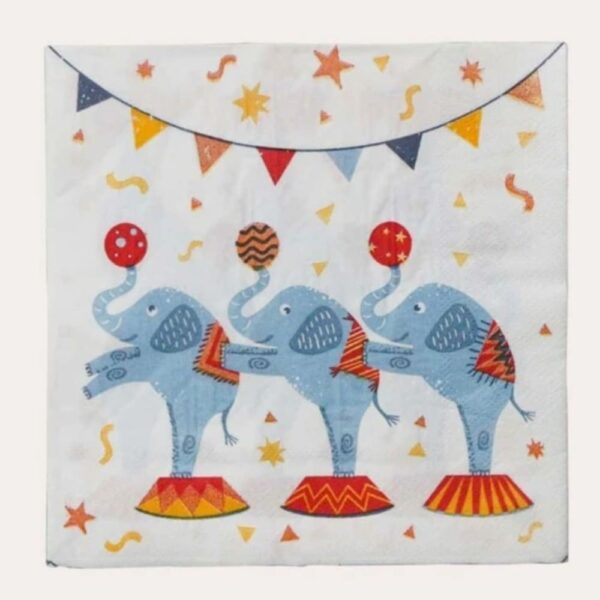 Circus Themed Paper Napkins 24 Piece