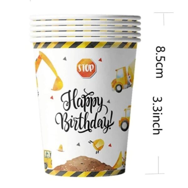 Construction Happy Birthday Paper Cups 10 Piece