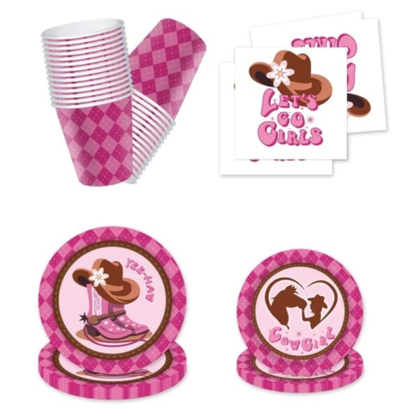 Cow Girl Disposable Tableware Set 40 Piece