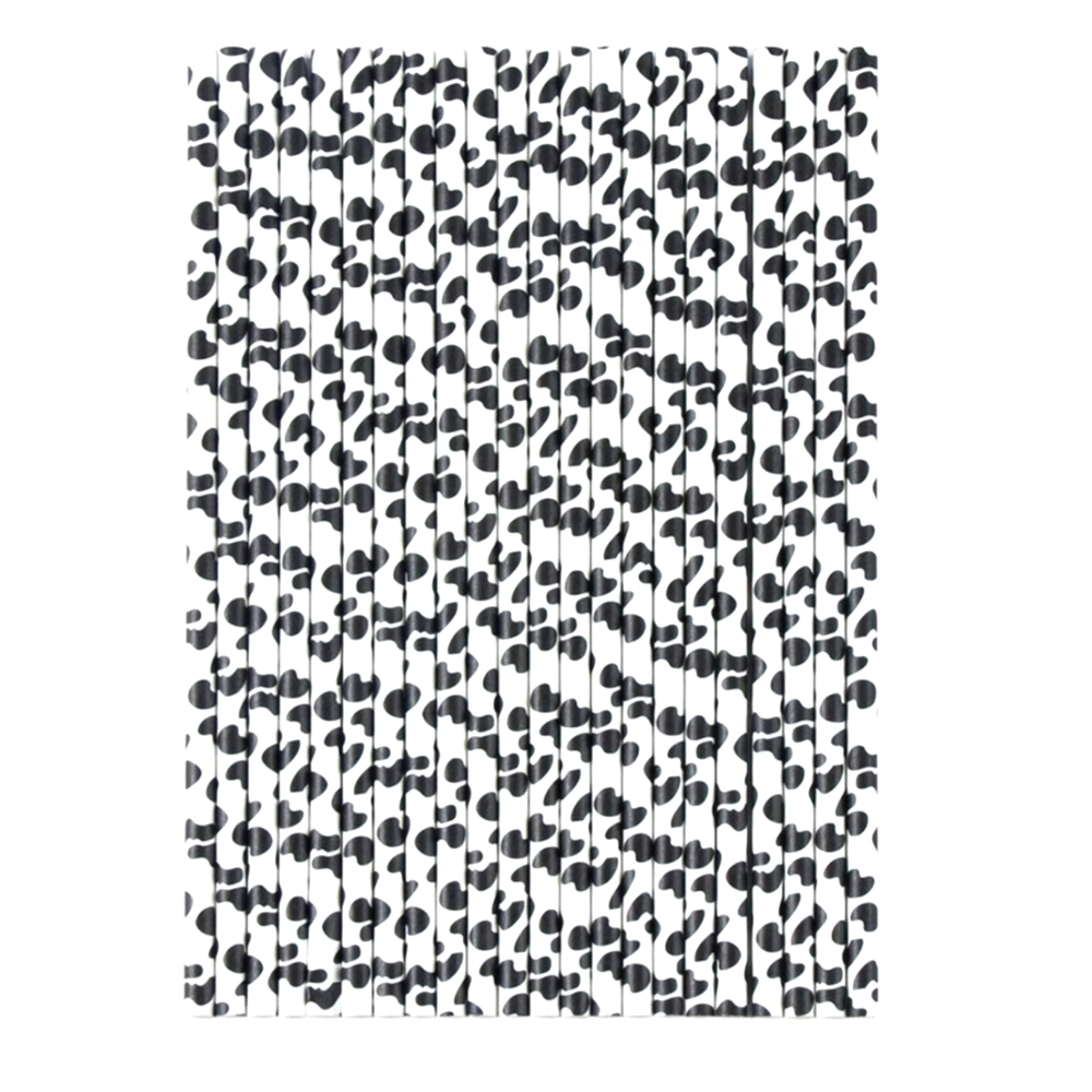 Cow Print Paper Straws-25 Piece 1 Cow Paper Straws 25 Piece
