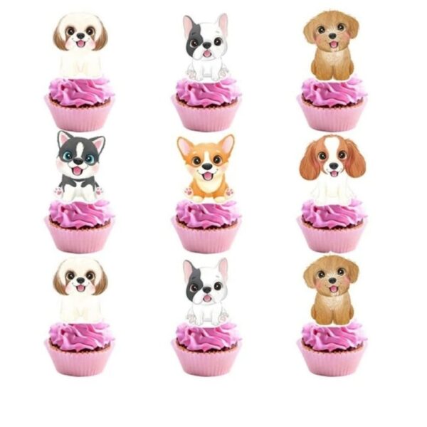 Cute Dog Cupcake Toppers 24 Piece