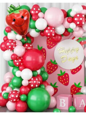 DIY Strawberry Balloon Garland