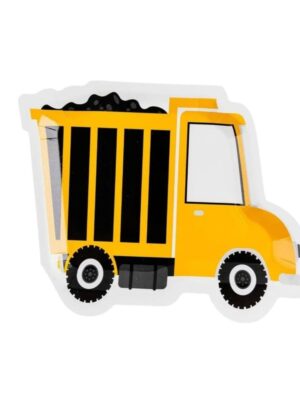 Dump Truck Shaped Paper Plates 8 Piece