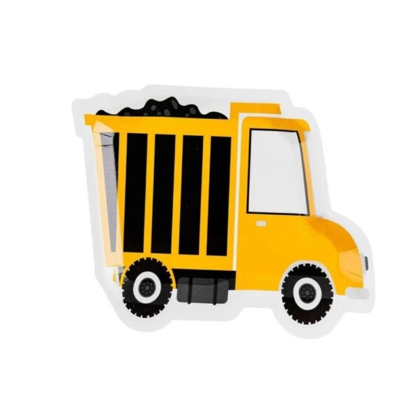Dump Truck Shaped Paper Plates 8 Piece