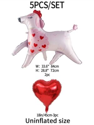 French Poodle Foil Balloon Set 5 Piece