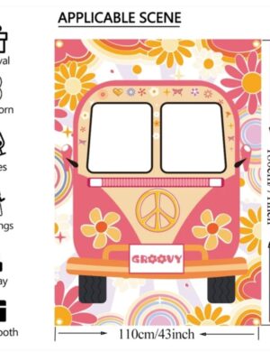 Groovy Party Photo Back Drop Dimensions