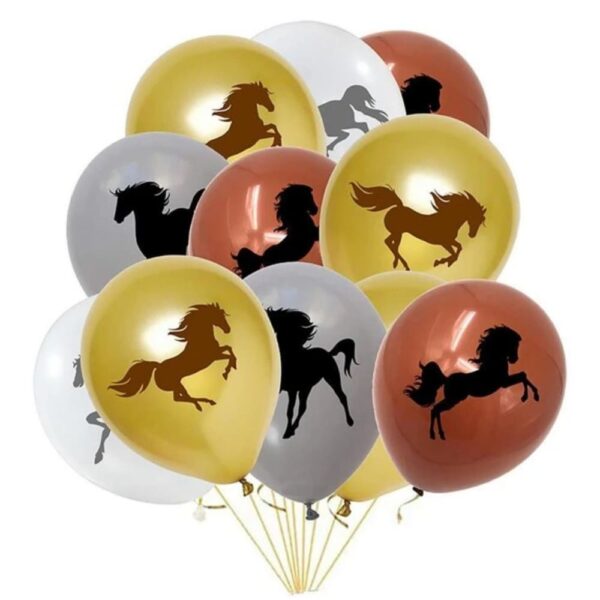 Horse Print Latex Balloons 10 Piece