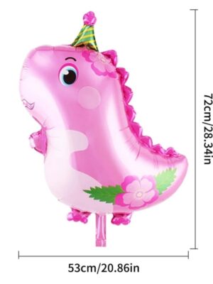 Pink Baby Dinosaur Shaped Foil Balloon
