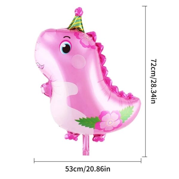 Pink Baby Dinosaur Shaped Foil Balloon