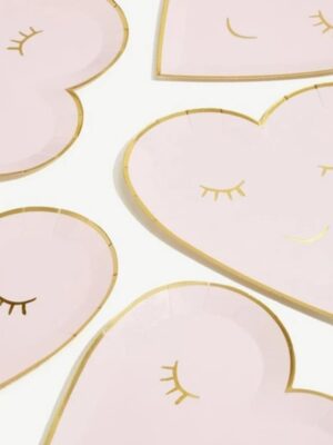 Pink Blush Heart Shaped Paper Plates 8 Piece