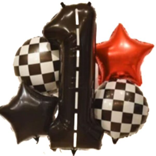 Racing Foil Balloons Number One Balloon Set 5 Piece