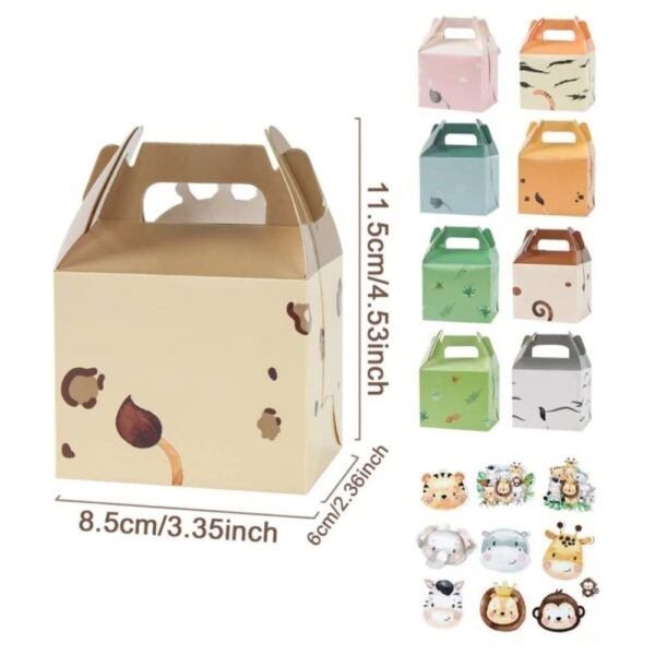Safari Animal Favor Boxes Dimensions