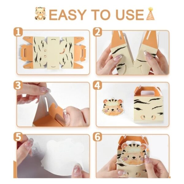 Safari Animal Favor Boxes Instructions to Assemble Boxes