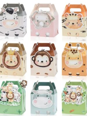 Safari Animals Favor Boxes 9 Piece