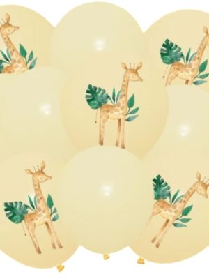 Safari Giraffe Latex Balloons 10 PIece