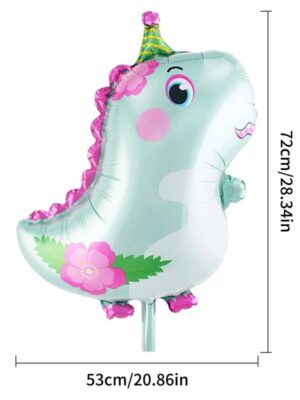 Teal Green Baby Dinosaur Shaped Foil Balloon
