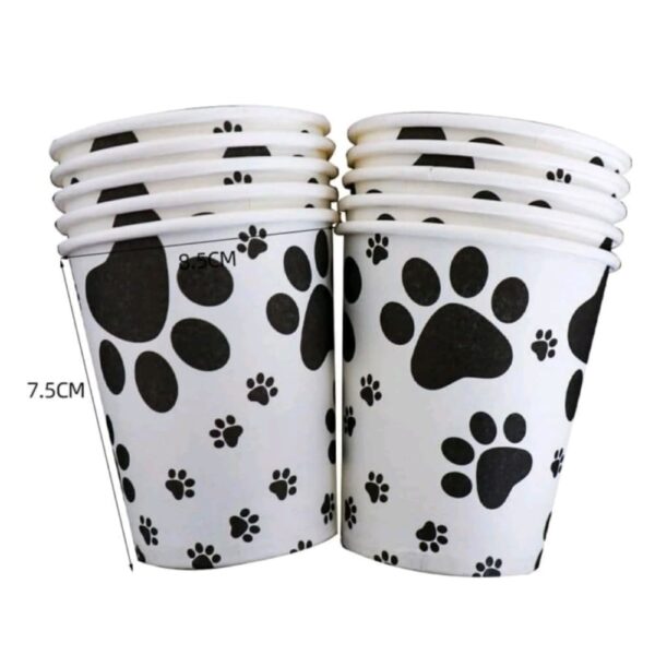 Dog Paw Print Party Paper Cups 10 Piece