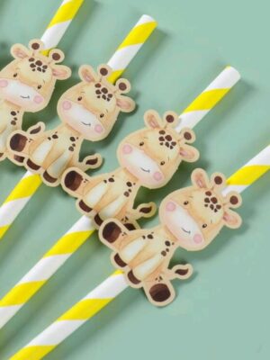 Giraffe Paper Straws 6 Piece