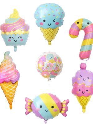 Ice Cream And Candy Foil Balloons 7 Piece