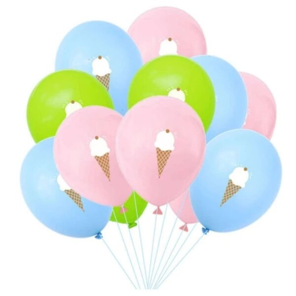 Ice Cream Print Latex Balloons 10 Piece
