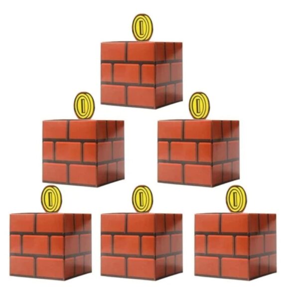 Mario Bros Brick Party Favor Boxes 12 Piece