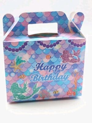 Mermaid Happy Birthday Candy Favor Boxes 6 Piece