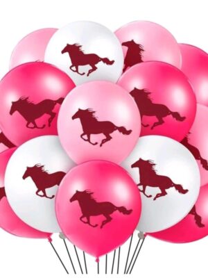 Pink Horse Themed Latex Balloons