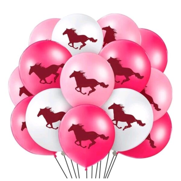 Pink Horse Themed Latex Balloons